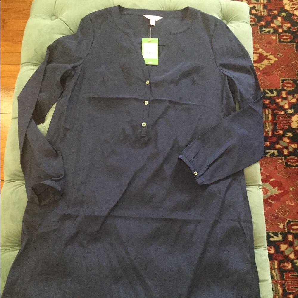 Lilly Pulitzer navy silk dress